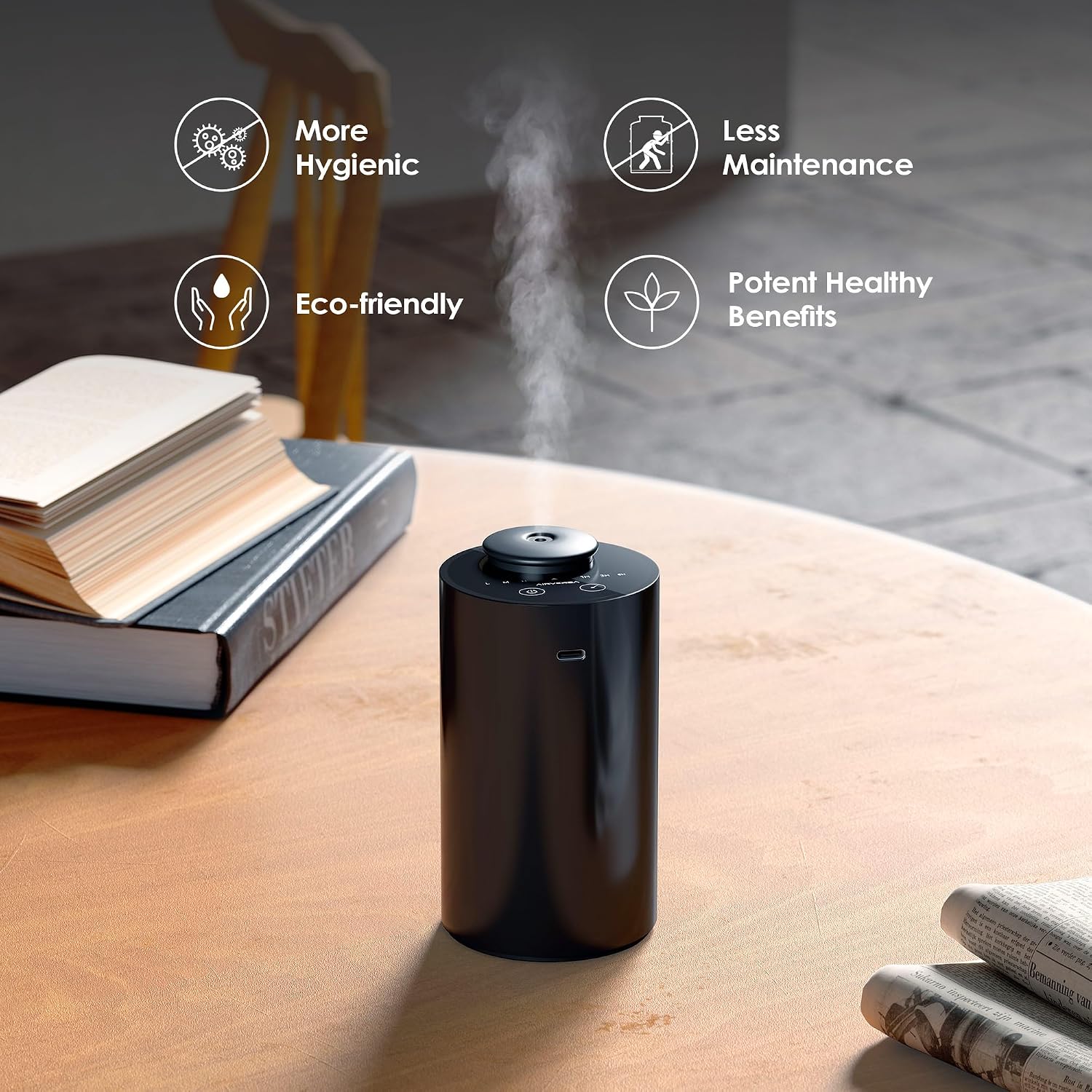 Airversa AN6 Waterless Essential Oil Diffuser Starter Kit, Black | 30 mL RZ C.Hotel Scent Fragrance Oil, Battery Operated, Up to 600 sq ft, Portable for Home Car Office, AN6Kit-30-A - Image 8