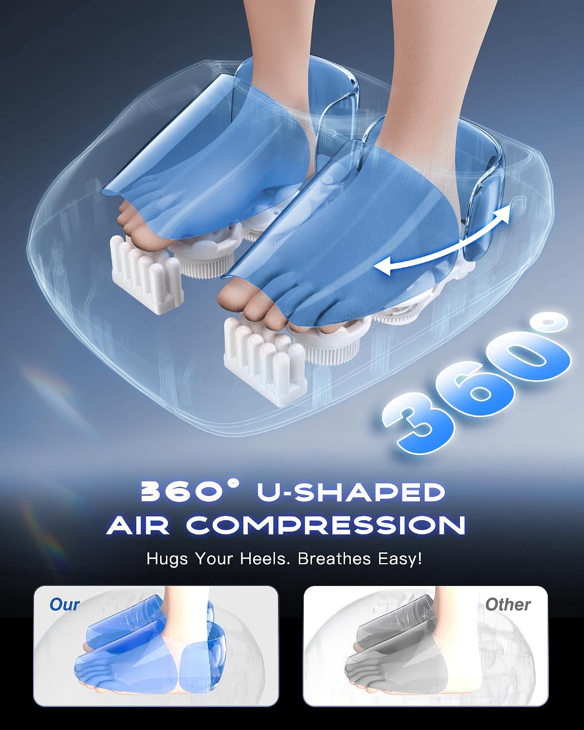 Foot Massager with Heat for Neuropathy and Plantar Fasciitis Relief | Deep Kneading FSA Eligible HSA Shiatsu feet massager, Multi-Level Modes, Remote Control, Self Care Gift for Mom Dad,Size 14 - Image 4