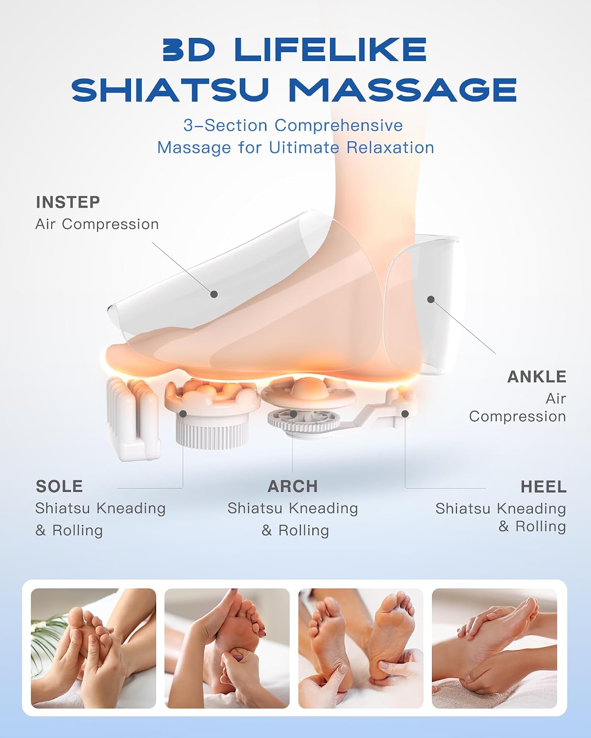 Foot Massager with Heat for Neuropathy and Plantar Fasciitis Relief | Deep Kneading FSA Eligible HSA Shiatsu feet massager, Multi-Level Modes, Remote Control, Self Care Gift for Mom Dad,Size 14 - Image 5