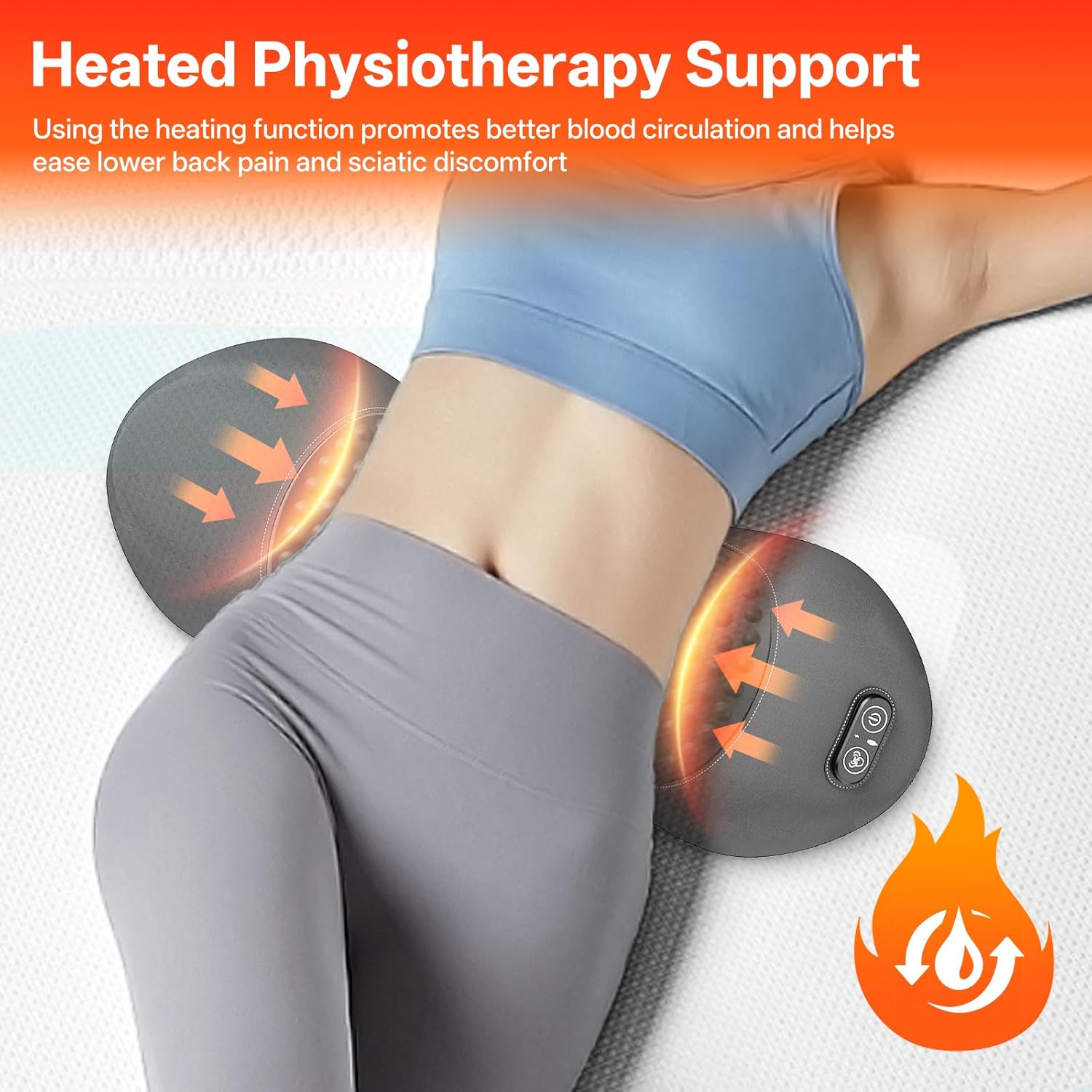 3-in-1 Electric Lumbar Support Pillow with Heat, Vibration,Traction | Triple Fusion Back Massager for Bed or Chair, Lumbar Support Cushion for Lower Back Comfort & Spine Support, Dark Gray - Image 5