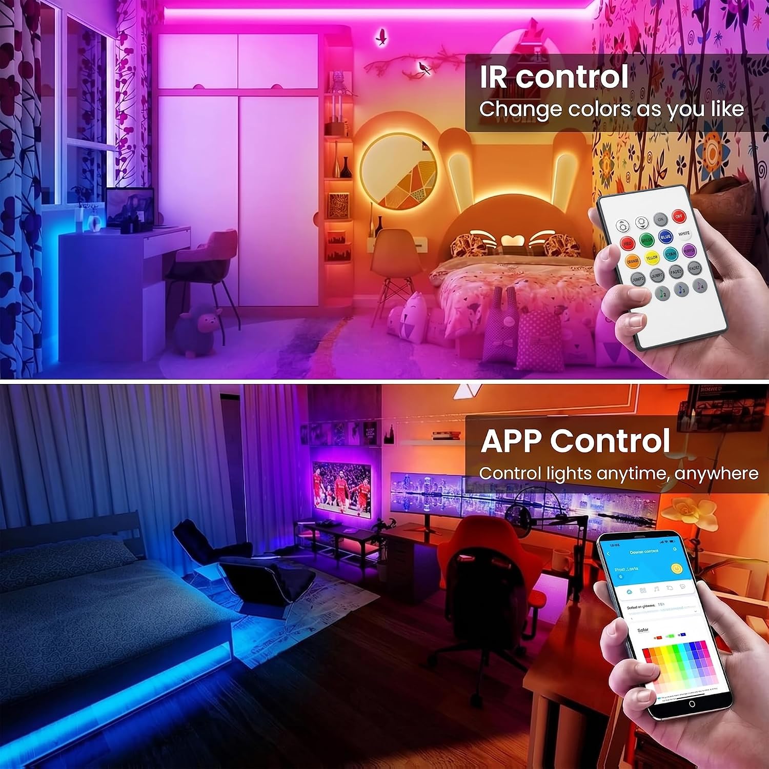 TJOY 200FT Smart Led Strip Lights for Bedroom Alexa Compatible Wireless RGB | Music Sync, RGB Color Changing Lights for Room Decor(APP+Remote+Voice control) - Image 3