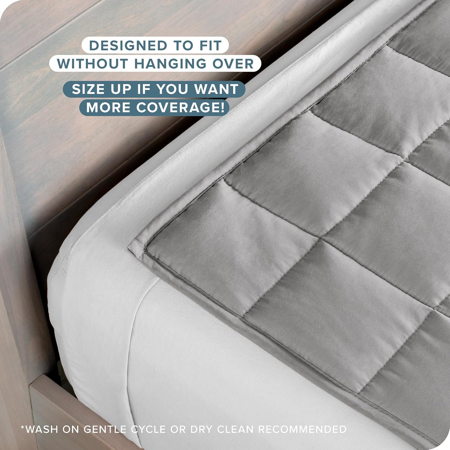 Bare Home Weighted Blanket All-Natural 100% Cotton with Nontoxic Glass Beads 40"x60" 10lbs, Light Grey | Twin or Full Size, All-Natural 100% Cotton, Premium Heavy Blanket Nontoxic Glass Beads - Image 3