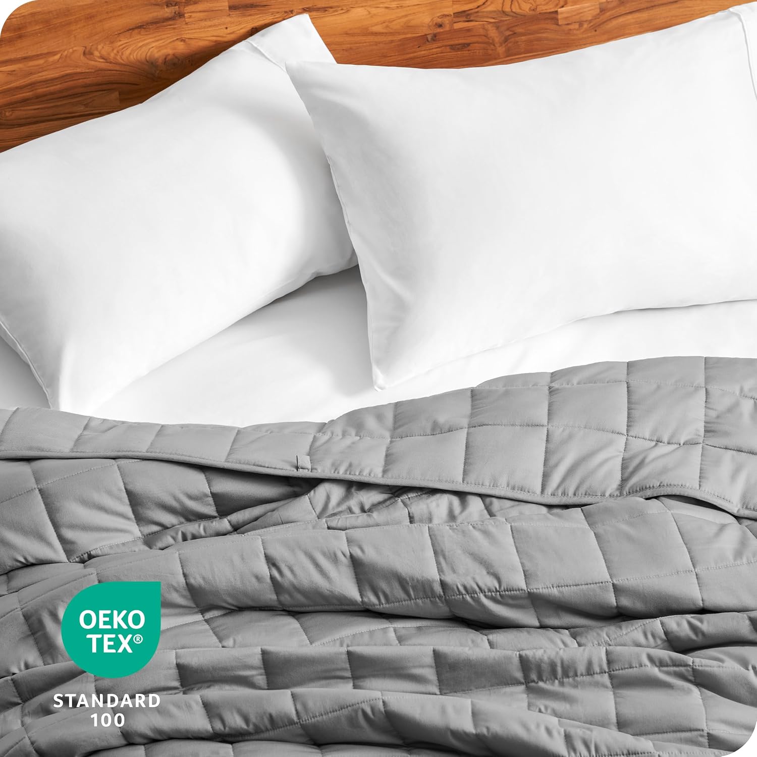 Bare Home Weighted Blanket All-Natural 100% Cotton with Nontoxic Glass Beads 40"x60" 10lbs, Light Grey | Twin or Full Size, All-Natural 100% Cotton, Premium Heavy Blanket Nontoxic Glass Beads - Image 7