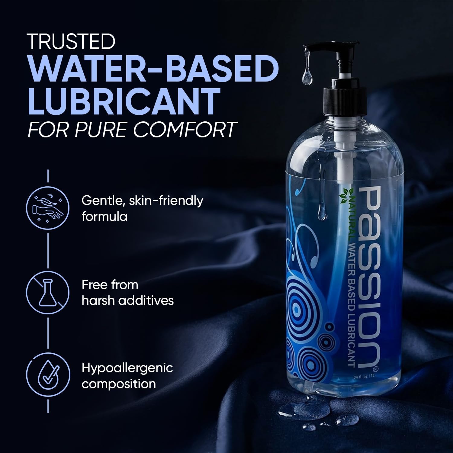 Passion Natural Water-Based Personal Lubricant, for Men & Women - 16 Fl Oz - Image 2