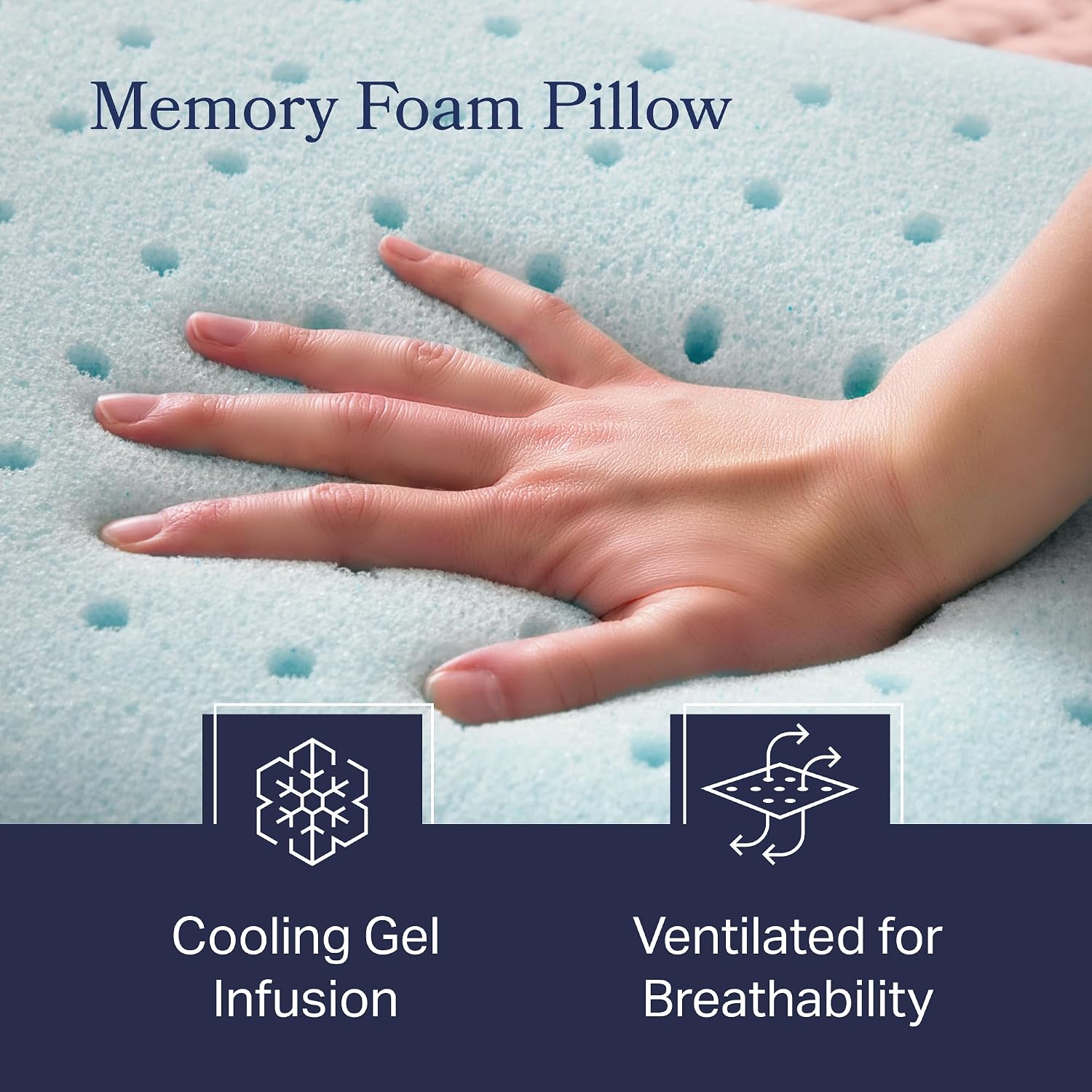 Weekender Cooling Gel Memory Foam Pillow for Sleeping – Standard Size, Ventilated Cooling Pillow for Side & Back Sleepers, Neck & Shoulder Support, Medium Firm, Washable Cover - Image 5