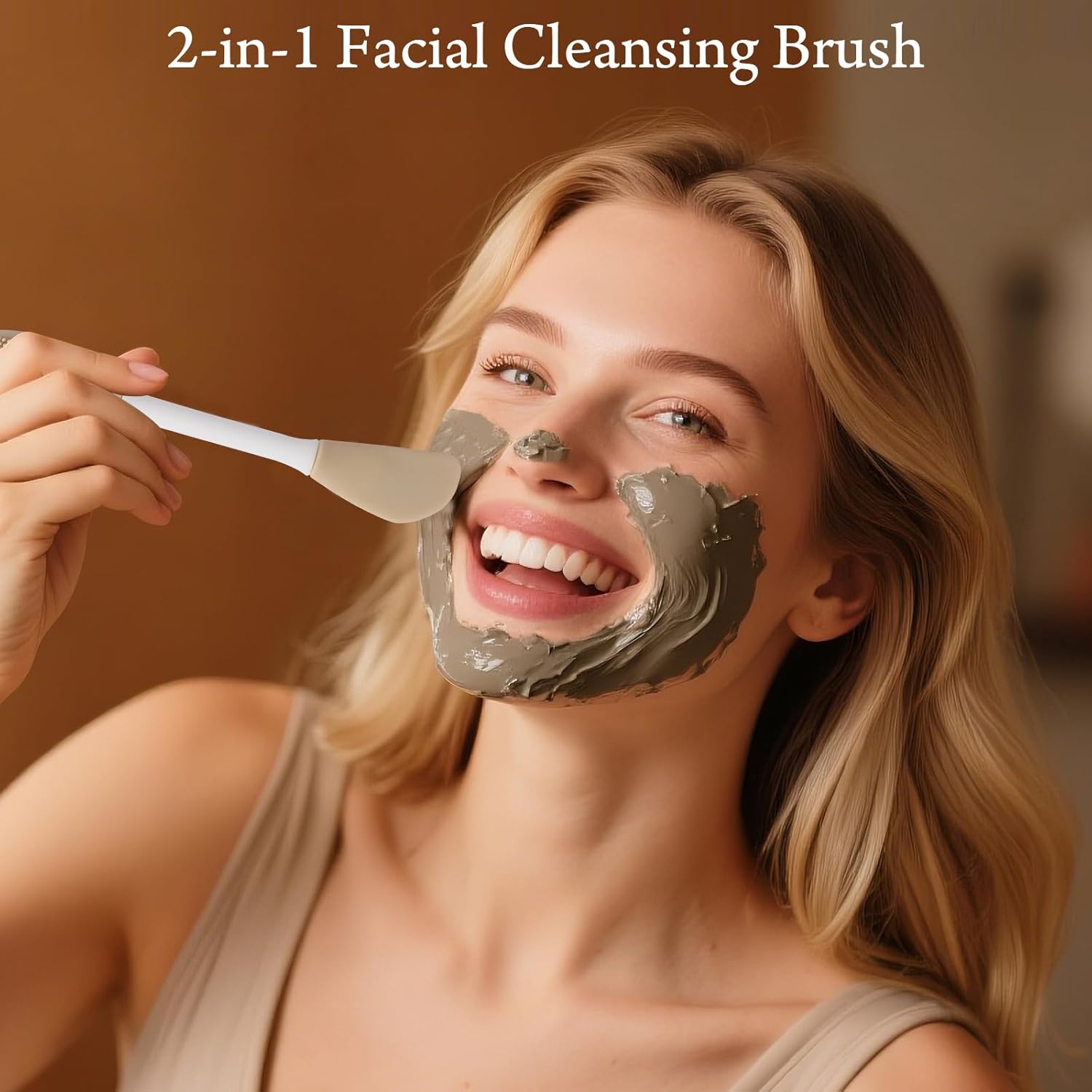 Real Perfection Gua Sha Facial Tools Face Roller for Wrinkles Jade Roller and Gua Sha Set, Scrubber Pore Brush Headband Skin Care Tools for Travel Skincare Routine Massaging Reducing Puffiness - White - Image 5