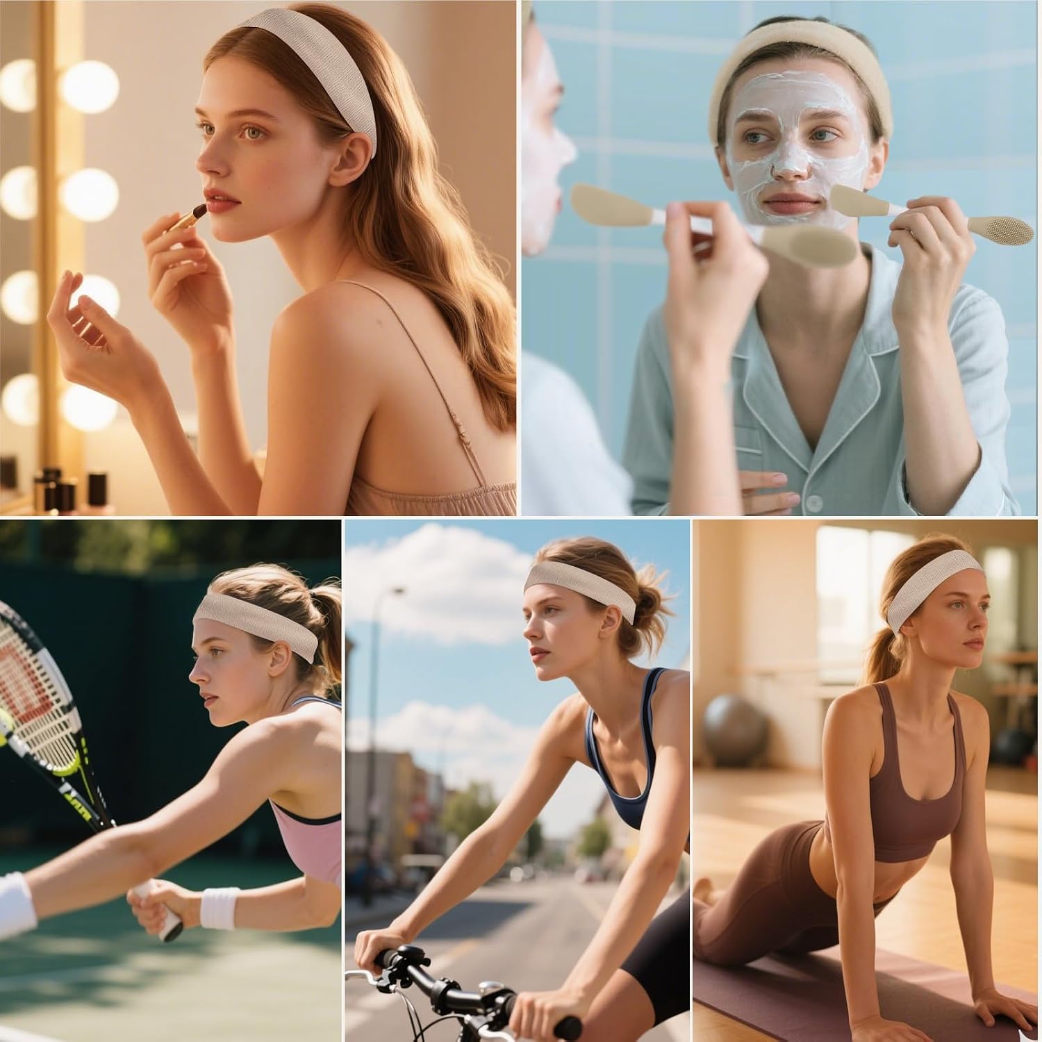 Real Perfection Gua Sha Facial Tools Face Roller for Wrinkles Jade Roller and Gua Sha Set, Scrubber Pore Brush Headband Skin Care Tools for Travel Skincare Routine Massaging Reducing Puffiness - White - Image 7