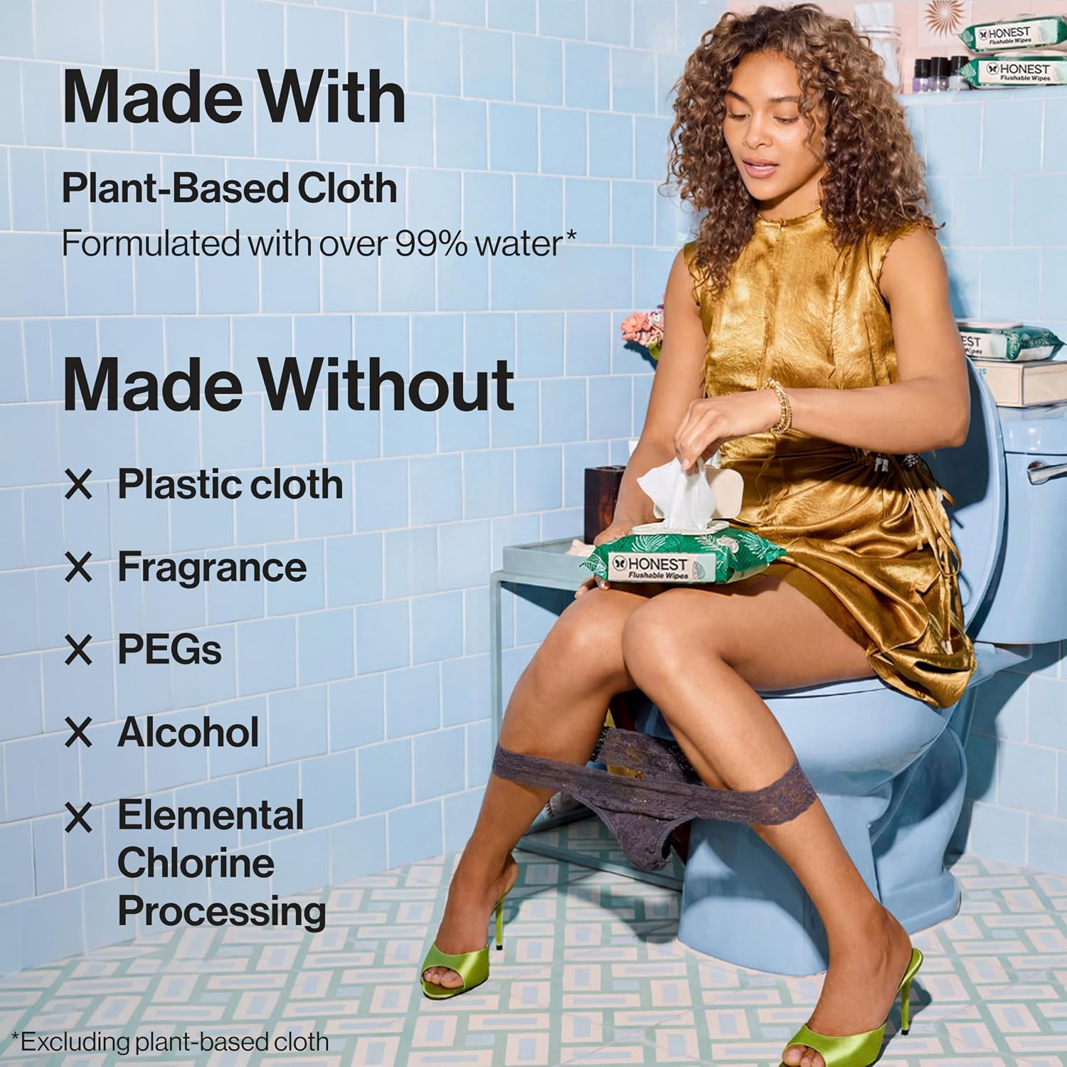 The Honest Company Flushable Wipes, Hypoallergenic, Tropical Leaves, 42ct - Image 7