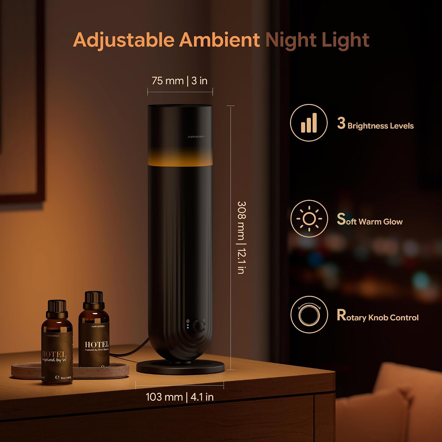 Airversa U1 Smart Tower Waterless Essential Oil Diffuser for Room, Black | Up to 1200 sq ft, App Control, Cold Air, 120mL, DC-12V/1A Plug in Wall, Smart Scent Air Machine, For Home & Commercial Spaces - Image 4
