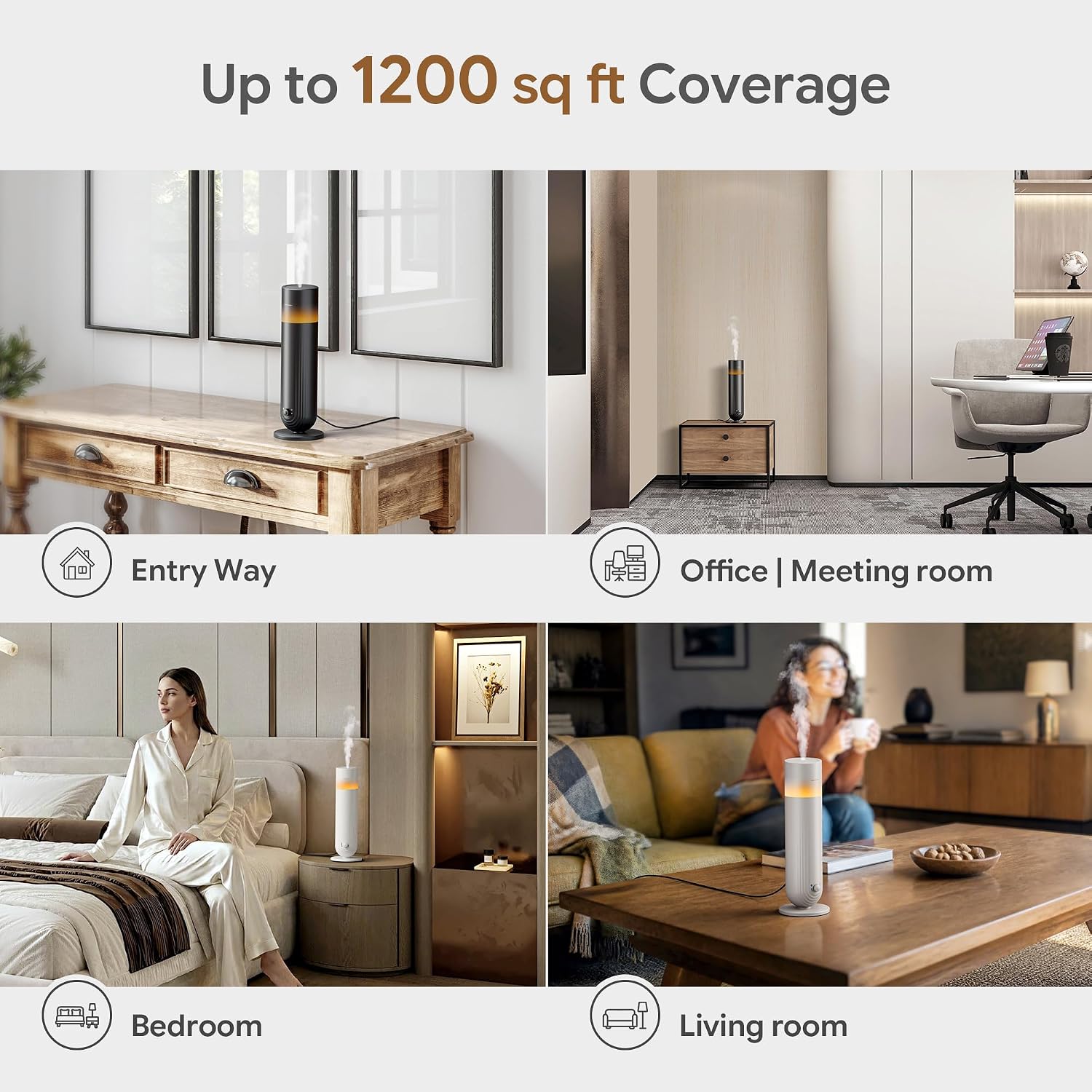 Airversa U1 Smart Tower Waterless Essential Oil Diffuser for Room, Black | Up to 1200 sq ft, App Control, Cold Air, 120mL, DC-12V/1A Plug in Wall, Smart Scent Air Machine, For Home & Commercial Spaces - Image 6