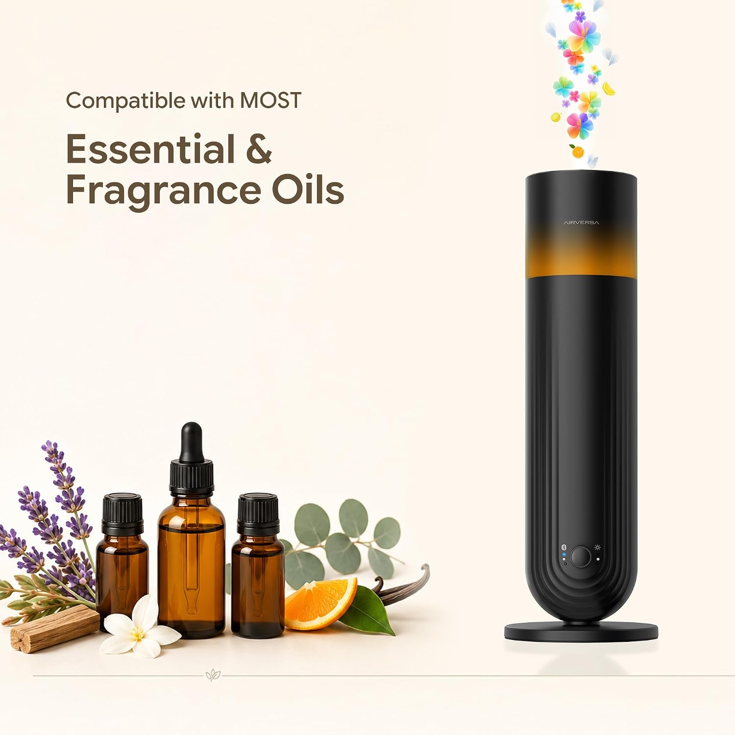 Airversa U1 Smart Tower Waterless Essential Oil Diffuser for Room, Black | Up to 1200 sq ft, App Control, Cold Air, 120mL, DC-12V/1A Plug in Wall, Smart Scent Air Machine, For Home & Commercial Spaces - Image 8