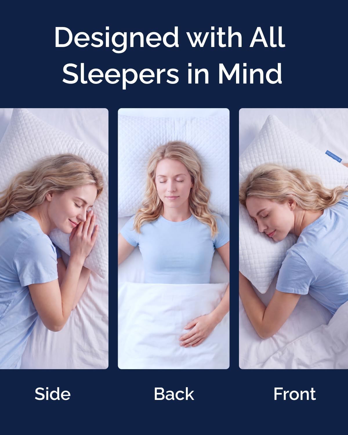 Adjustable Cooling Pillow Standard Size, Arrives Full, Customizable Fill | Rayon Derived from Bamboo, Double-Sided Cooling Bed Pillow for Hot Sleepers, Adjustable Shredded Memory Foam, Soft or Firm - Image 7
