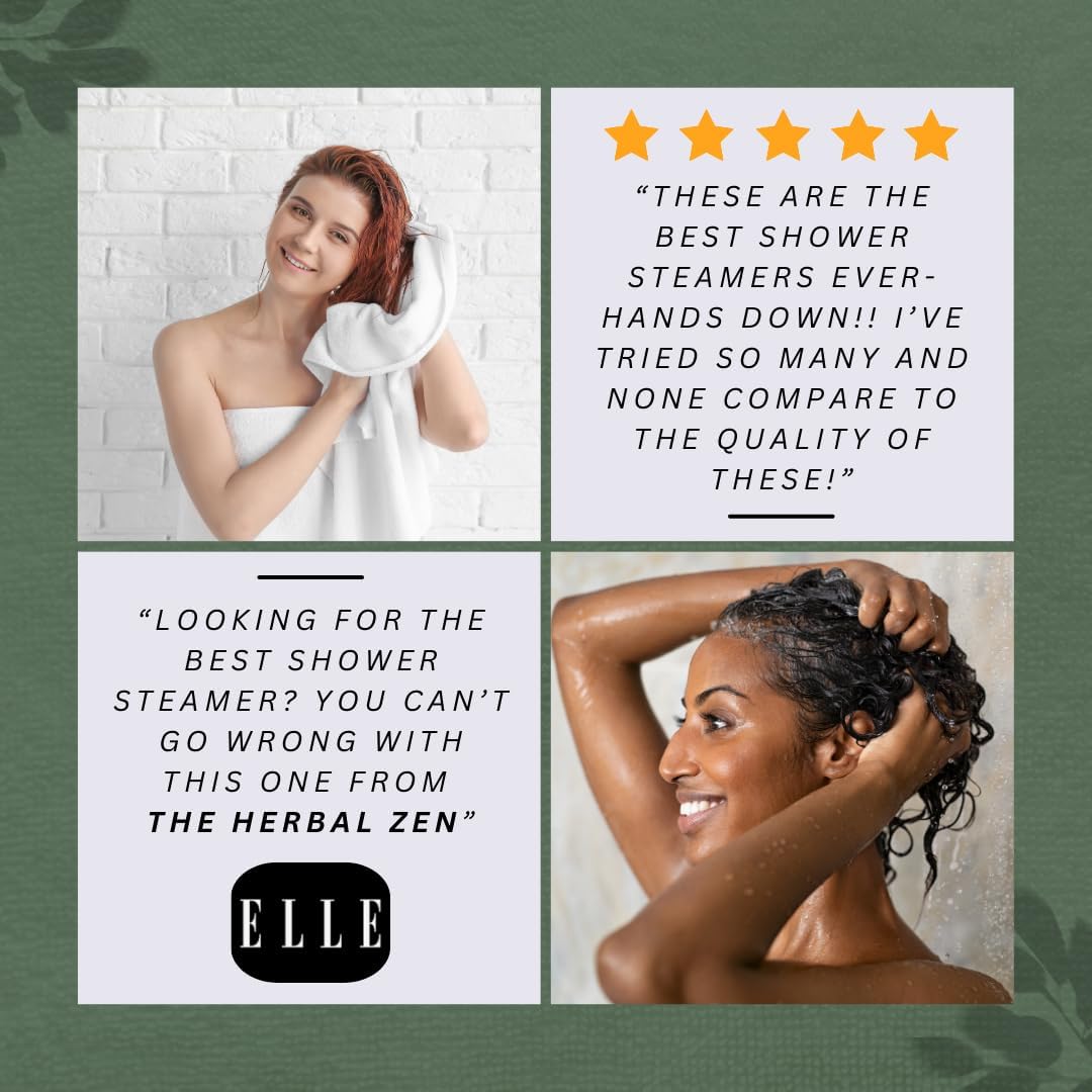 The Herbal Zen Shower Steamers Aromatherapy Gift for Women & Men - 20 Ct | Cold Kicker + Sleepytime Combo | Soothing Shower Bomb Tablets | Natural Essential Oils for Relief & Relaxation | Made in USA - Image 4