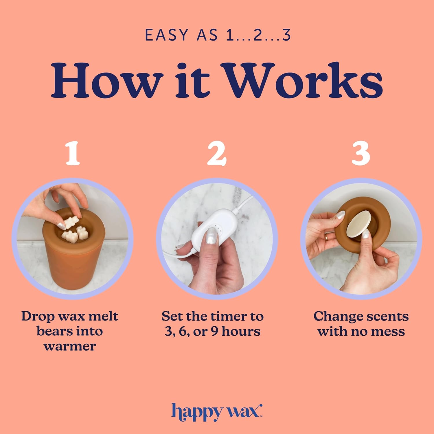 Happy Wax Black Mod Warmer for Scented Wax - Large Wax Warmer with Timer. Perfect Wax Melter for Scented Wax Melts - Image 2