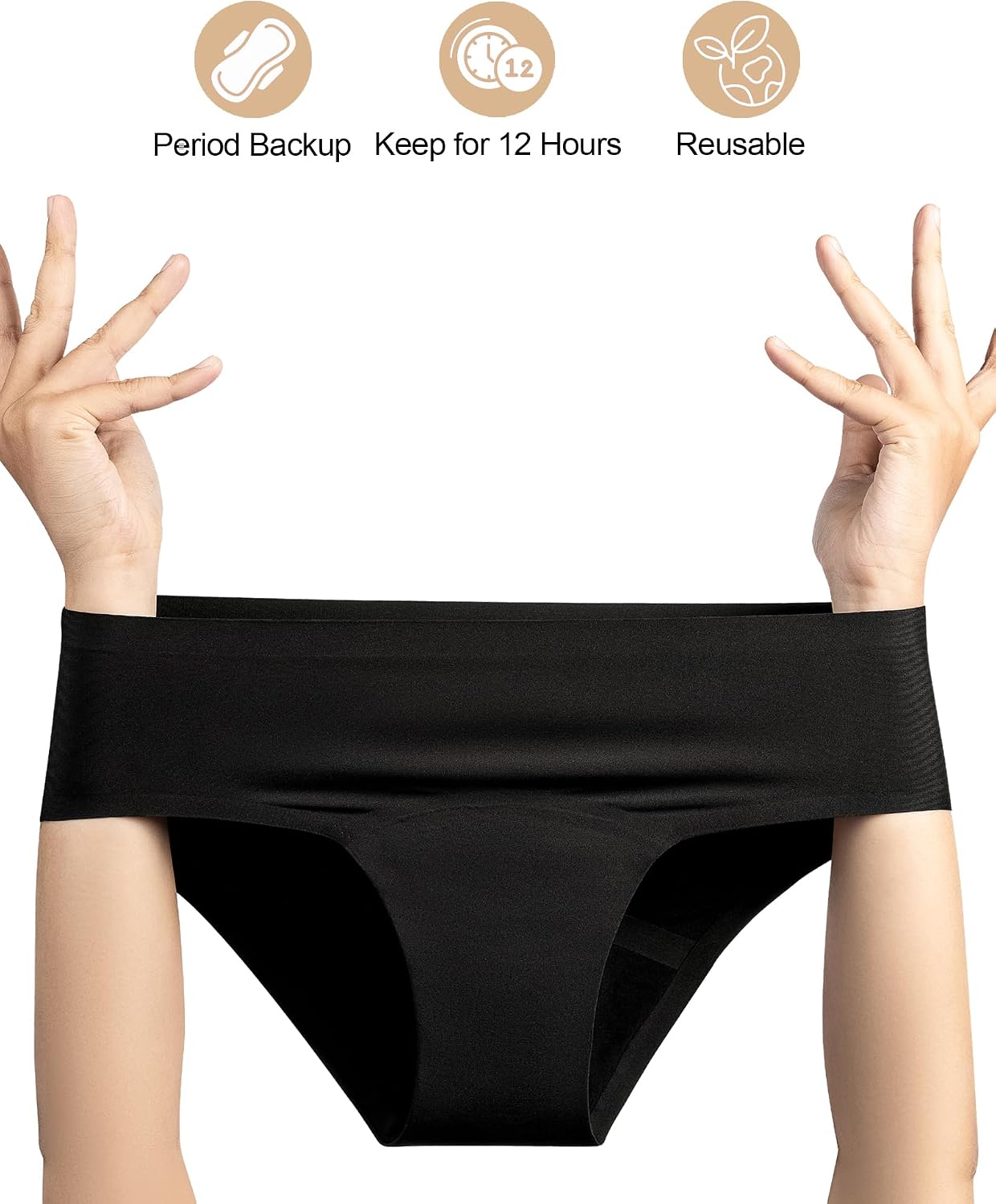 ECO PERIOD Seamless Period Panties Heavy Flow Period Underwear for Women | Leakproof Menstrual Underwear, Incontinence Briefs, Soft Postpartum Panties, No Show Period Panty, Overnight Protection - Image 4