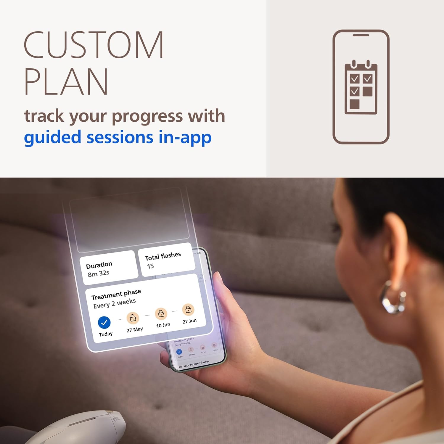 Philips Lumea IPL — Salon-like Laser Hair Removal, Permanent Hair Reduction Device At Home for Body & Facial Hair Removal for Women with Unique UV Filter for Face — 5 Settings, Skin Sensors, BRI932/03 - Image 9
