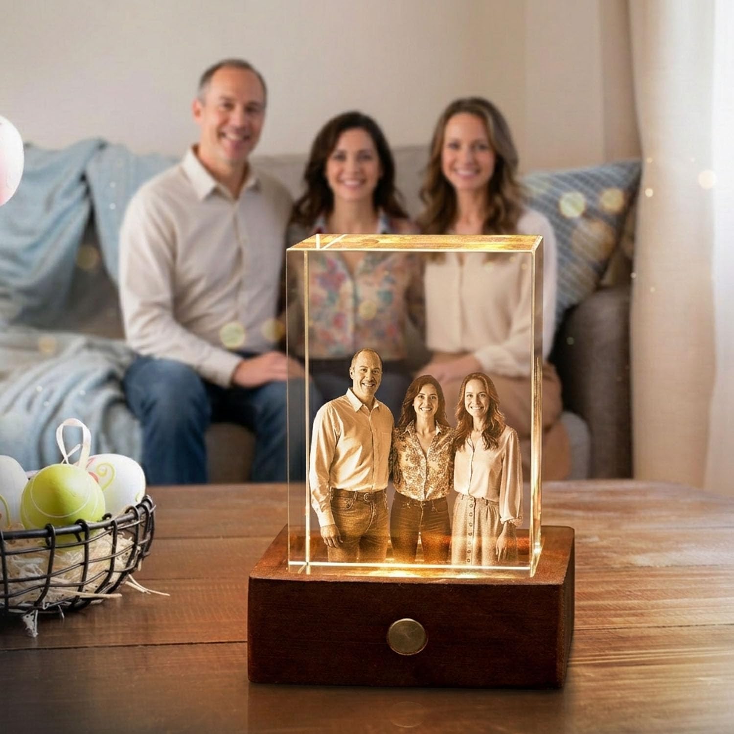 Personalized Gifts for Women, 3D Crystal Photo with Base, Customized Engraved Crystal Keepsake Gifts for Women Men Pet, Mothers Day Engagement Anniversay Birthday Christmas Birthday Gifts - Image 3