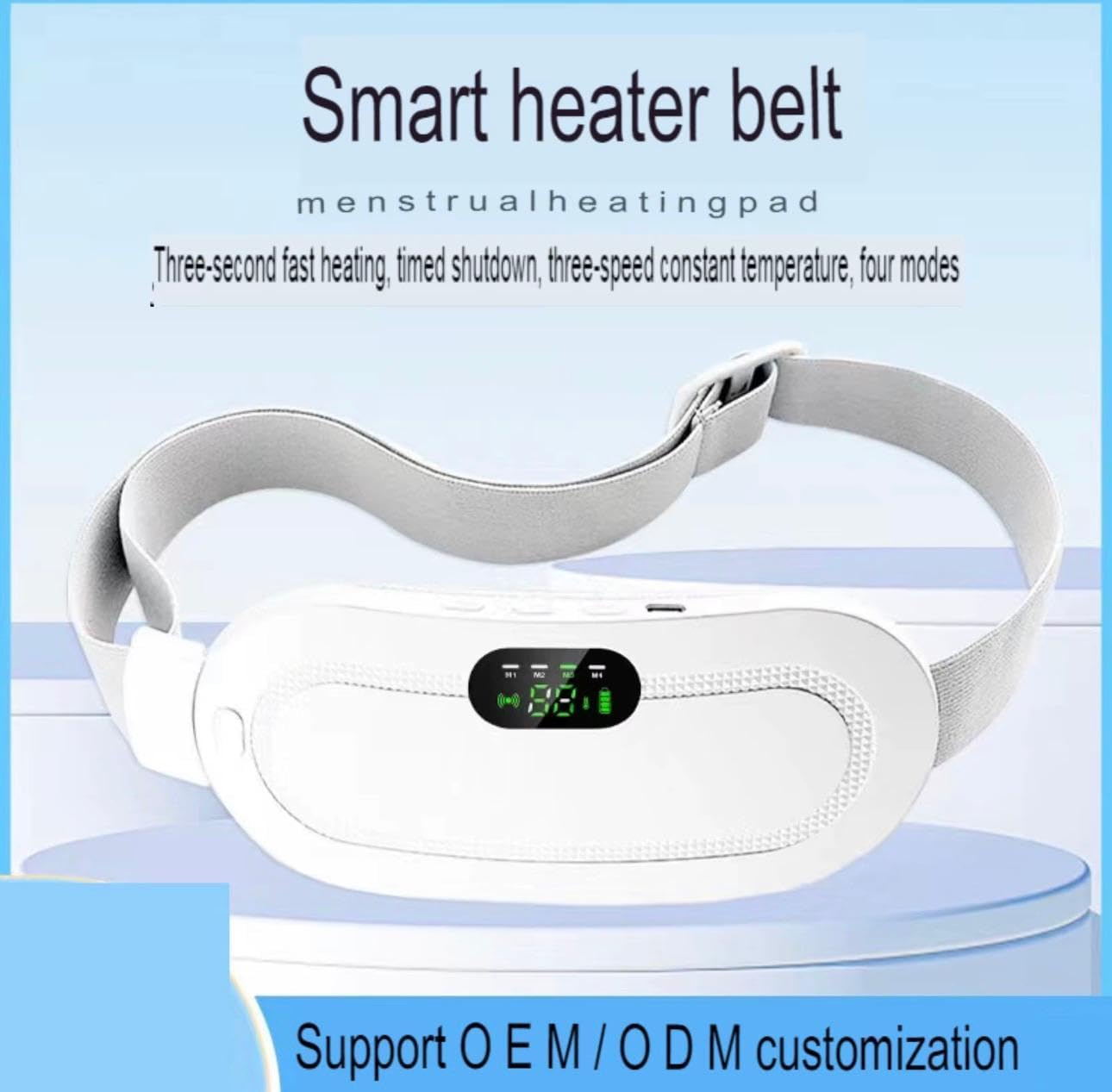 Heating Pad for Period Cramps Bundle – Portable Cordless Menstrual Heating Belt with 3 Heat Levels & 4 Massage Modes – Wearable Back & Belly Heat Pad Relief Set for Women & Teens (Pink + White) - Image 5