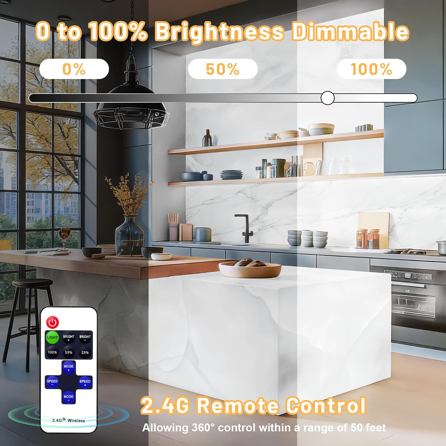 20 Pack LED Backlight Sheet, 24V 36W 6000K White Flexible Led Panel with Alexa & APP Remote Control Dimmable Transparent Film Screen 19.7X9.7 Inch for Translucent Stone/Marble/Onyx/Quartz Countertop - Image 3
