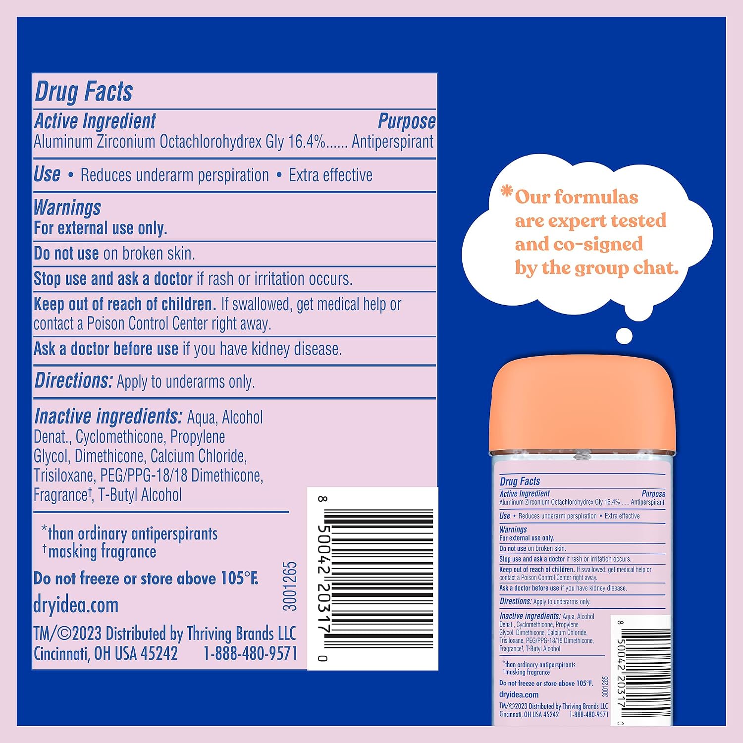 Dry Idea Gel Deodorant & Antiperspirant for Women - Hypoallergenic for Sensitive Skin, 2X Longer Sweat Protection*, 72Hr Odor Control, Unscented, Womens Deodorant, 3 oz - Image 2