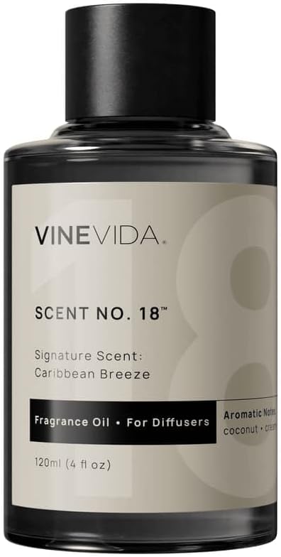 VINEVIDA Caribbean Breeze Fragrance Oil for Cold Air Diffusers - (4 Fl Oz) - Essential Oils for Diffuser Oil Refill & Air Freshener Room Spray