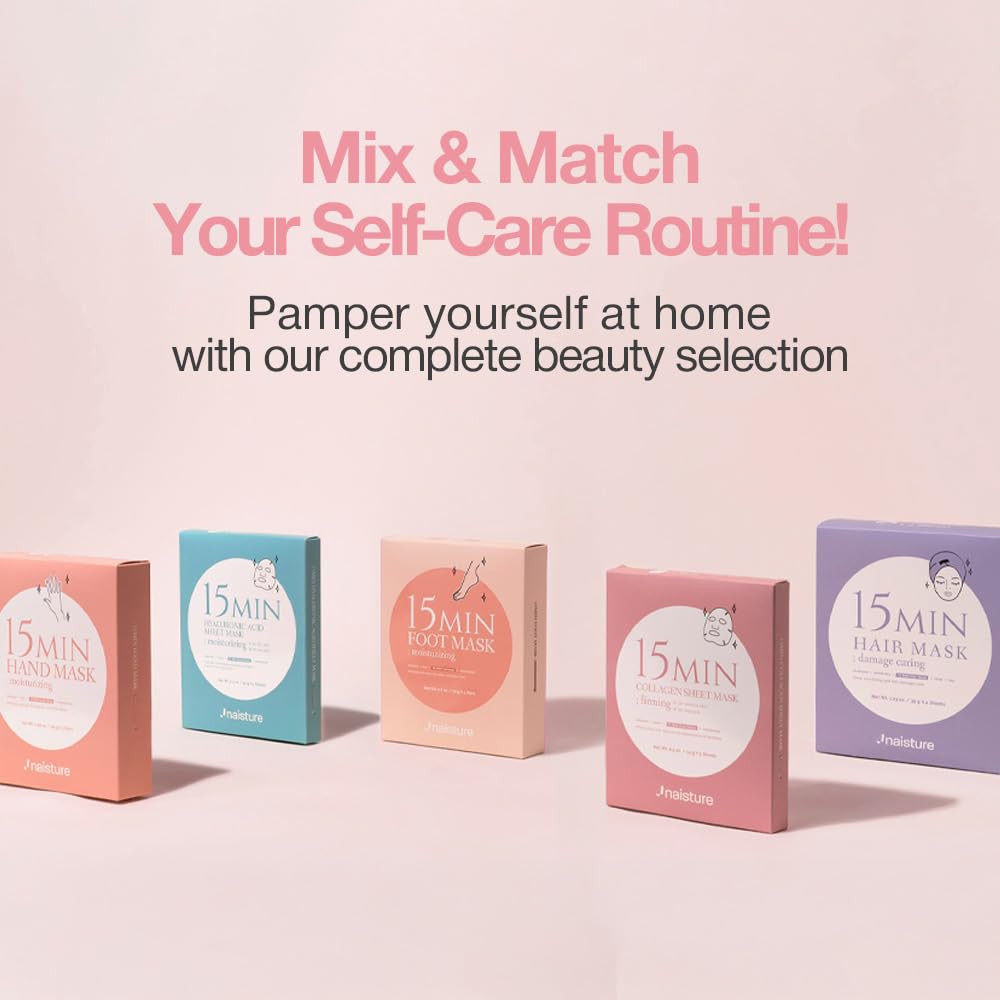 15 Min Pamper Me Kit Korean Spa Skincare Gift Set for Women-Head to Toe with Hair, Face, Eye, Hand, & Foot Masks (7 pcs) - Image 9