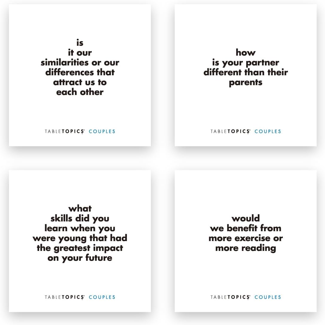 TableTopics Couples Conversation Starter Card Game for Romantic Partners - 135 Questions for Date Nights, Reconnecting, & Strengthening the Relationship, Gift for Couples, Weddings, Anniversaries - Image 4