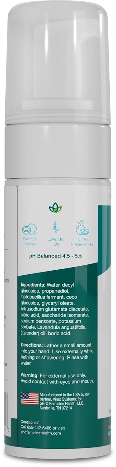 pH-D Feminine Health Boric Acid Foam Wash, Sensitive, 6 Fl Oz, Pack of 1 | Feminine Wash for Women, Intimate Wash, pH Balanced, No Added Parabens, Plant-Based - Image 6