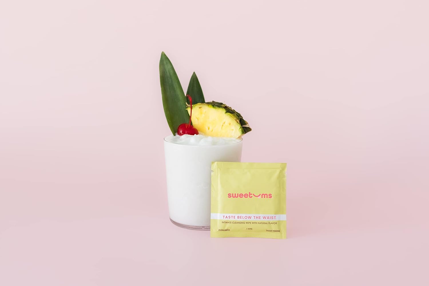 Sweetums Feminine Wipes for Women, Pina Colada, pH Balanced - Pack of 10 | Individually wrapped, pH balanced flavored wipes for women designed for on-the-go freshness and convenience - Image 2