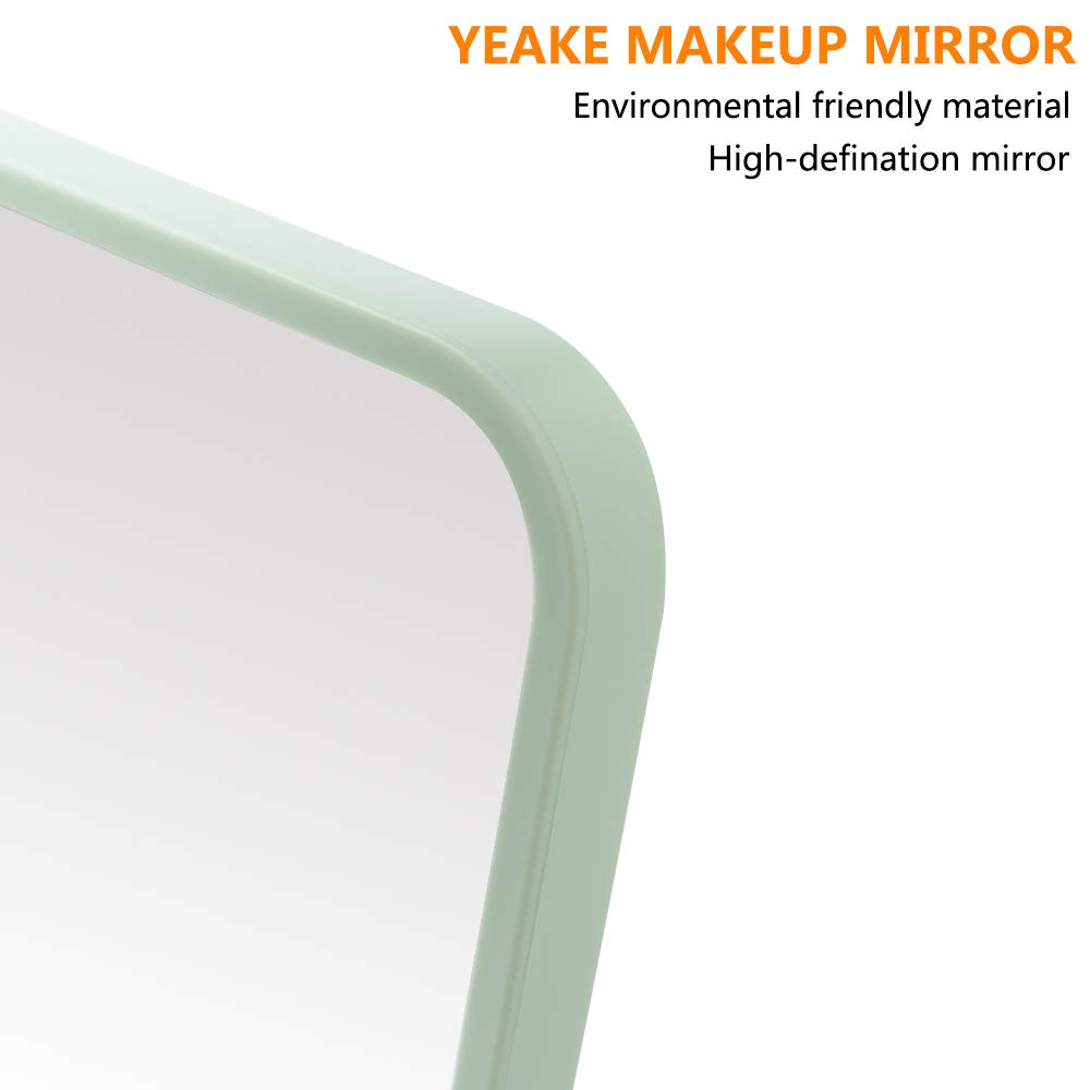 YEAKE Table Desk Vanity Makeup Mirror,8-Inch Portable Folding Mirror with Metal Stand 90°Adjustable Rotation Tavel Make Up Mirror Hanging Bathroom for Shower Shaving(Gray) - Image 3