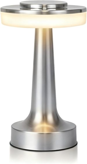 JHPGEOE Cordless Metal Desk Lamp, T...