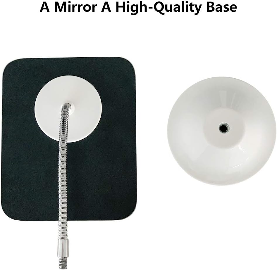 YEAKE Adjustable Flexible Gooseneck Makeup Mirror,360°Rotation Folding Portable Desk Vanity Mirror with Stand Shower Shaving Cosmetic Mirror Square - Image 7