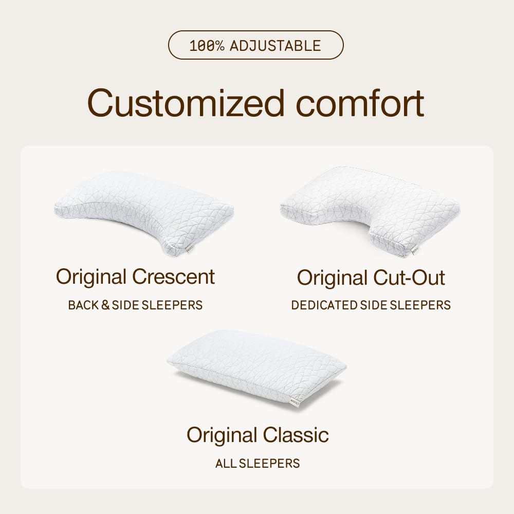 Coop Home Goods Original Adjustable Pillow, Queen Size Bed Pillows for Sleeping, Cross Cut Memory Foam Pillows - Medium Firm Back, Stomach and Side Sleeper Pillow, CertiPUR-US/GREENGUARD Gold - Image 9