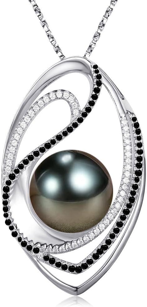 NONNYL Mothers Day Gifts for Mom, Wife, Women - Tahitian Black Pearl Necklace - Wedding, Birthday, Anniversary, Valentine's, Christmas Jewelry