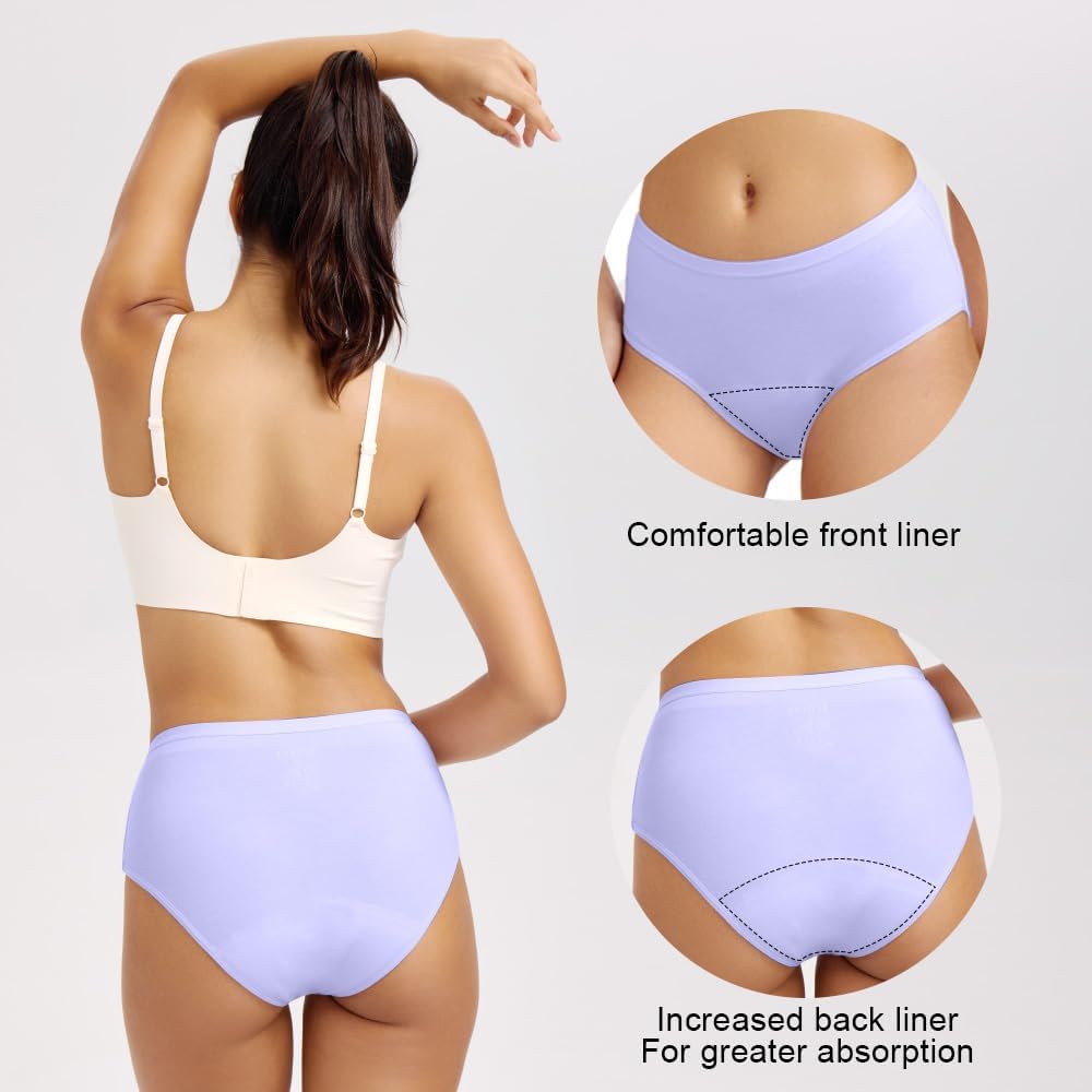 Battewa Incontinence Underwear for Women Absorbent 40ml Multicolor L | mid-waist panties,reusable,bladder leak protective briefs,pee proof,waterproof,40ml absorbent for Light to moderate leaks - Image 5