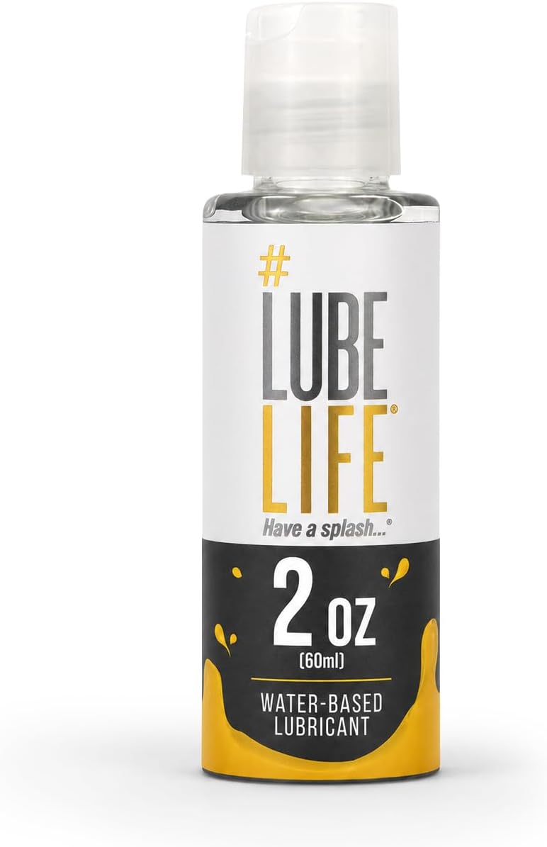 LUBELIFE Water Based Lube Personal Lubricant for Men Women Travel, 2 fl oz | Water Based Lube for privacy, toy and condom compatible, non-staining travel size, long-lasting smooth feel, fragrance free