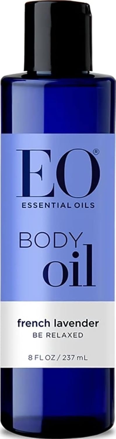 EO French Lavender Essential Oil Moisturizing Body Oil, 8 oz | Aromatherapy body oil | dry & sensitive skin | relaxing lavender scent | natural ingredients | sleep aid | 8 oz