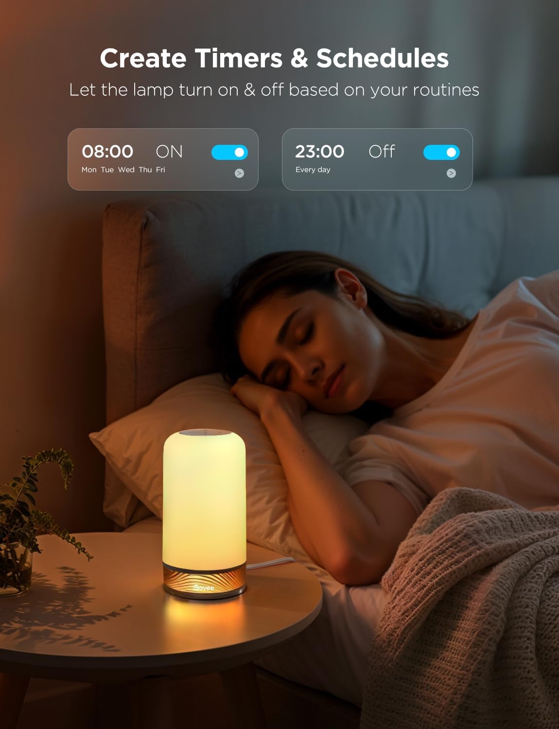 Govee RGBIC Smart Table Lamp 2, Touch Bedside Small Table Lamp (Corded) | LED Desk Lamp Compatible with SmartThings, Matter, Alexa, Nightstand Lamp for Bedroom Living Room Night Light, 64 Scene Modes - Image 7
