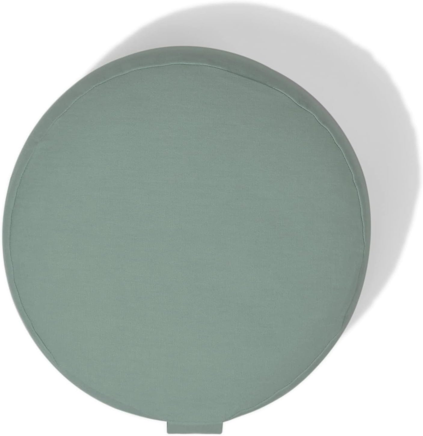 renoo Round Organic Meditation Cushion Zafu - Buckwheat Meditation Pillow for Yoga and Mindfulness - Adjustable Height - Floor Cushion - GOTS Certified Cotton Washable Cover - 13x7 - seafoam