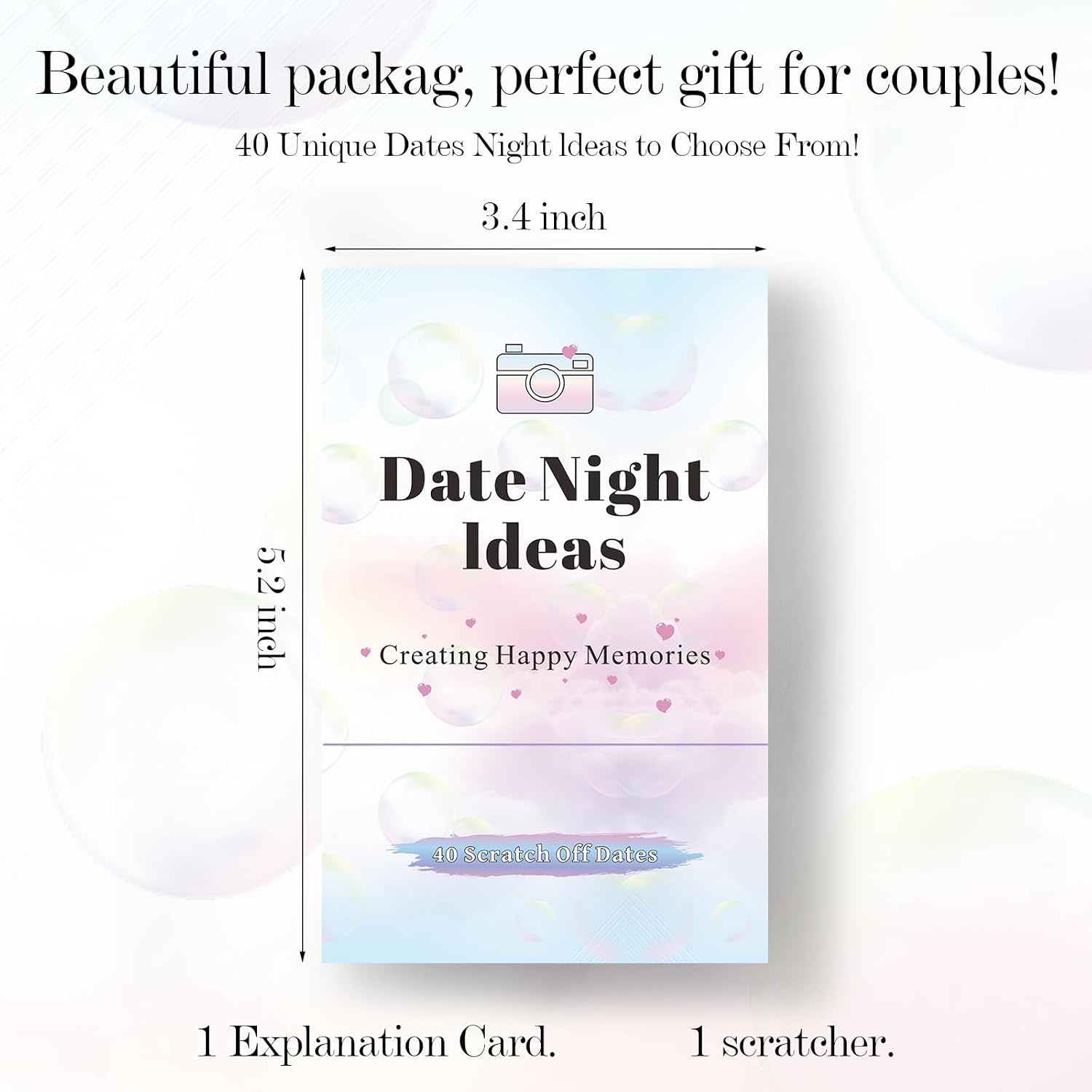 40 Date Night Gift Ideas for Couple, Adventurous Scratch-Off Cards for Couple Games, Valentines Day Gifts for Him, Her, Wife or Husband, Fun Gift for Date Night, Wedding, Anniversary, Birthday & More - Image 3