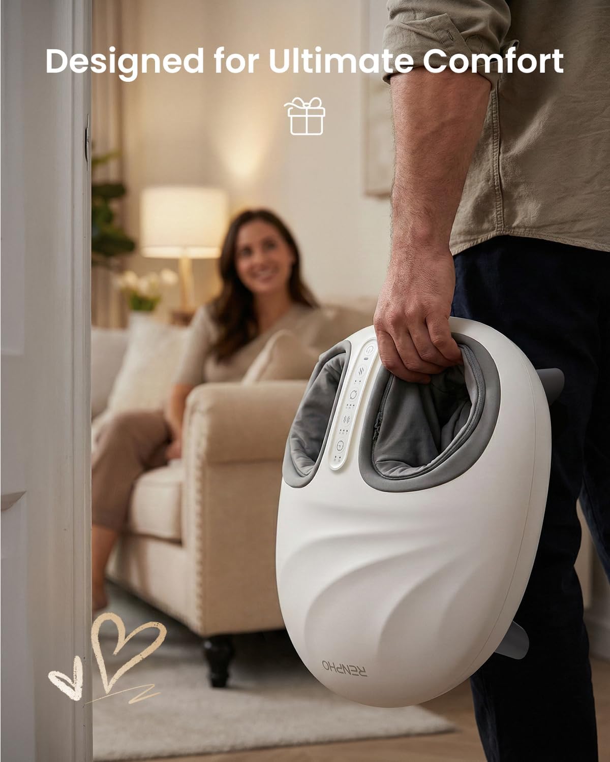RENPHO FSA Eligible HSA Shiatsu Foot Massager with Heat, Gifts for Women | 3 Modes Kneading & Compression Massage, At- Home Relief & Foot Care for Birthday Gifts, RF Control, Auto Size Fit up to 13 - Image 6