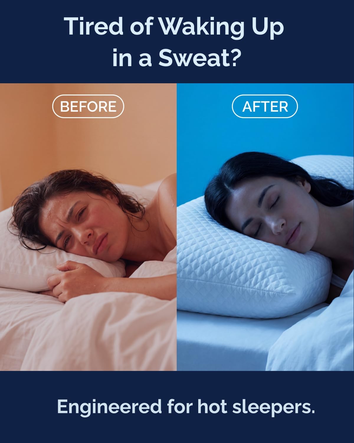 Adjustable Cooling Pillow Standard Size, Arrives Full, Customizable Fill | Rayon Derived from Bamboo, Double-Sided Cooling Bed Pillow for Hot Sleepers, Adjustable Shredded Memory Foam, Soft or Firm - Image 2