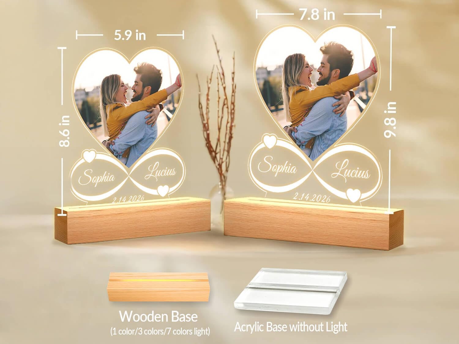 KoxSmar Custom Picture Frames, Personalized Photo Frame, Customized Picture Frames, Personalized Anniversary Photo Gifts for Women Men Her Him Girlfriend Boyfriend Couple Wife Husband - Image 6