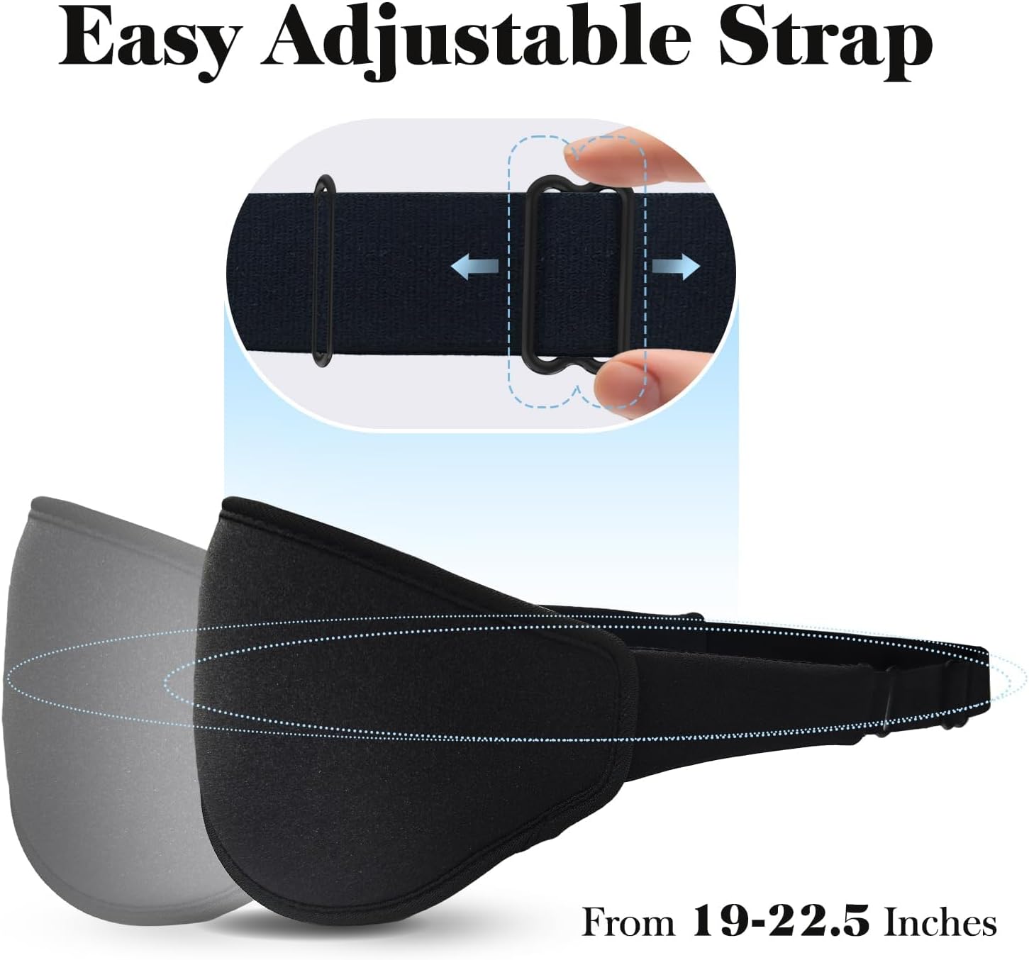 3D Eye Mask Sleep Mask for Men & Women, Black | 100% Pressure-Free & Light Block-Out Eye Mask for Sleep with Easy Adjustable Strap, Night Eye Cover for Travel - Image 5
