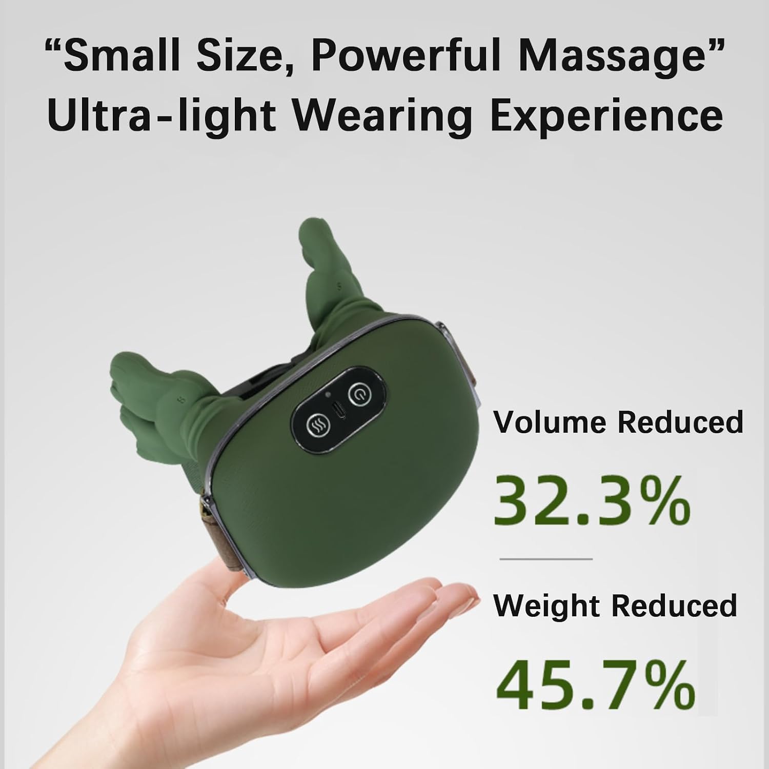Neck and Shoulder Massager,Portable Shiatsu Back Massage Hand-Shaped Deep Tissue 4D Kneading Massager with Heat for Pain Relief and Muscle Relax,Gifts for Women Men,(Green) - Image 5