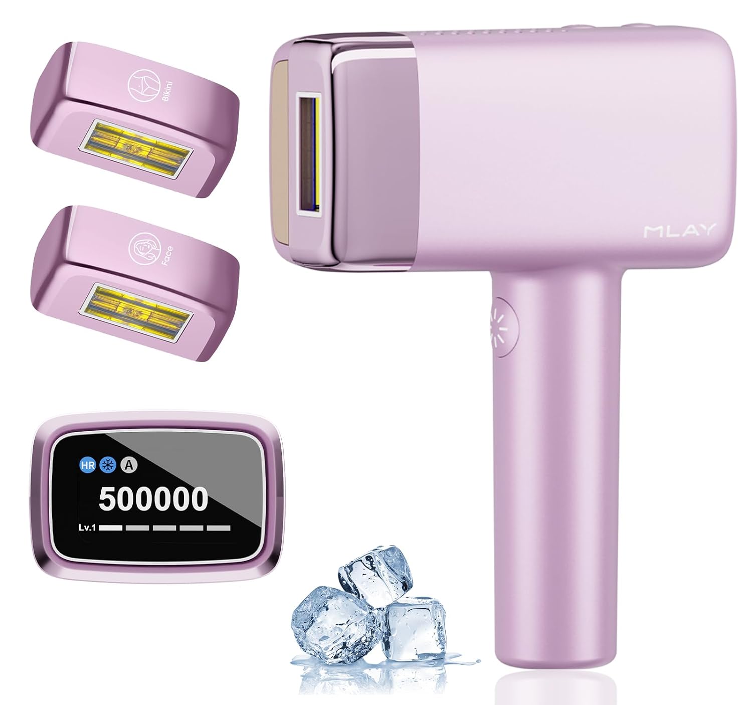 MLAY IPL Laser Hair Removal, Hair Removal Device with Ice Cooling Painless Hair Removal for Women & Men, Permanent Hair Removal at Home for Arms Armpits Face Legs Bikini Line, 5 Energy Levels, 2 Heads | T14 Hair Removal 1,500,000 Flashes Permanent Hair Removal at Home for Arms Armpits Face Legs Bikini Line, with HR BK FC Heads