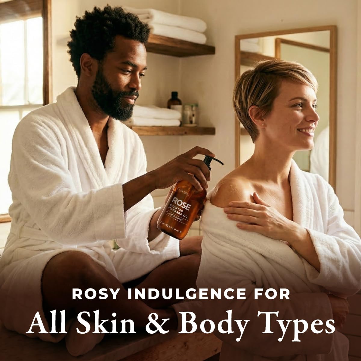 Gya Labs Rose Massage Oil - 6.76 Fl Oz - Delivers Deep Relaxation with Luxurious Feel, Offers Deep Hydration for Skin - Made with Authentic Rose Otto, Non-Greasy Formula, Non-GMO and Cruelty-Free - Image 7