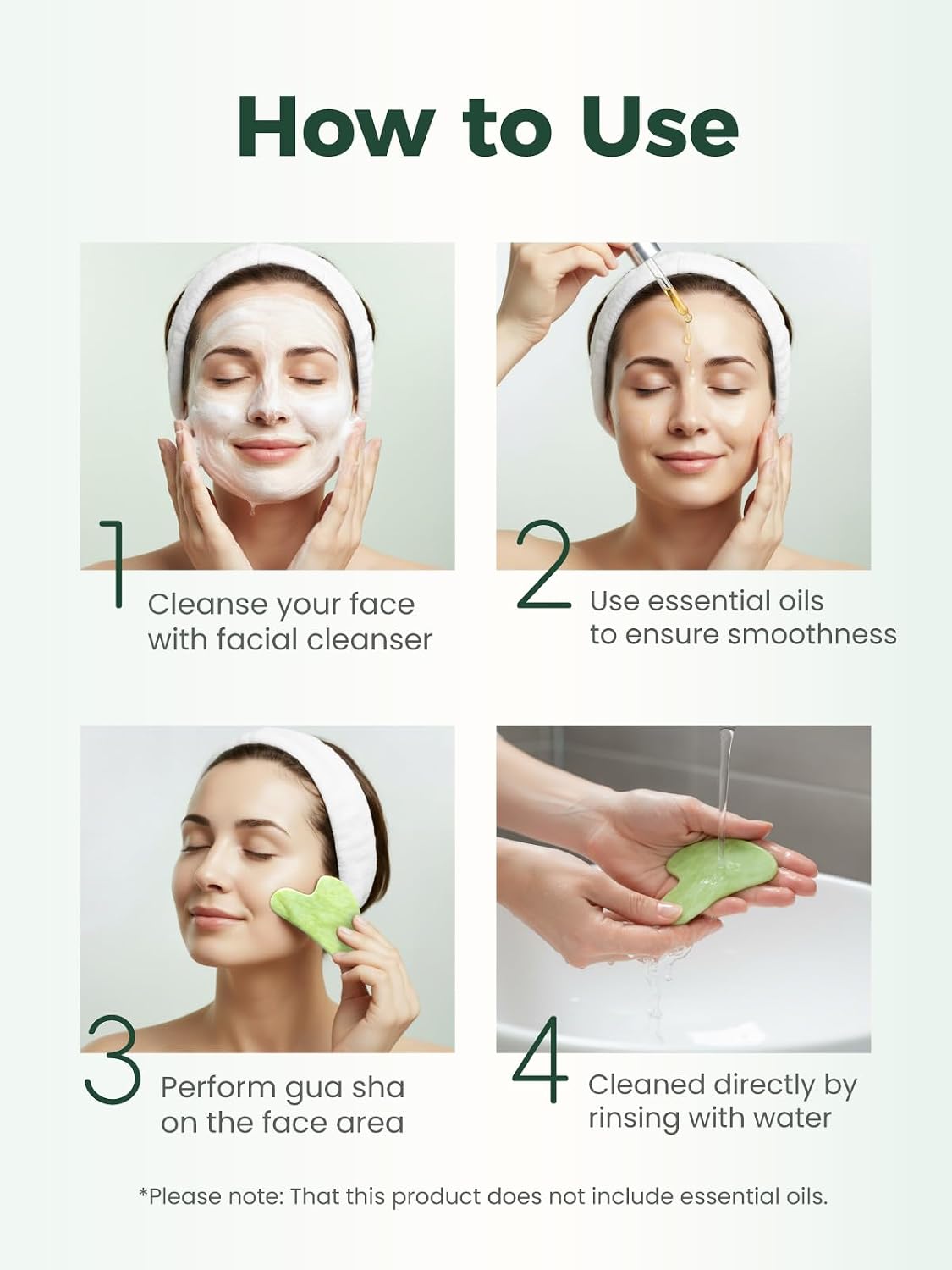 Gua Sha Facial Tools, Natural Jade Stone Guasha Tool for Face Acupuncture Therapy Trigger Point Treatment, Gua Sha Scraping Massage Tool - Image 5