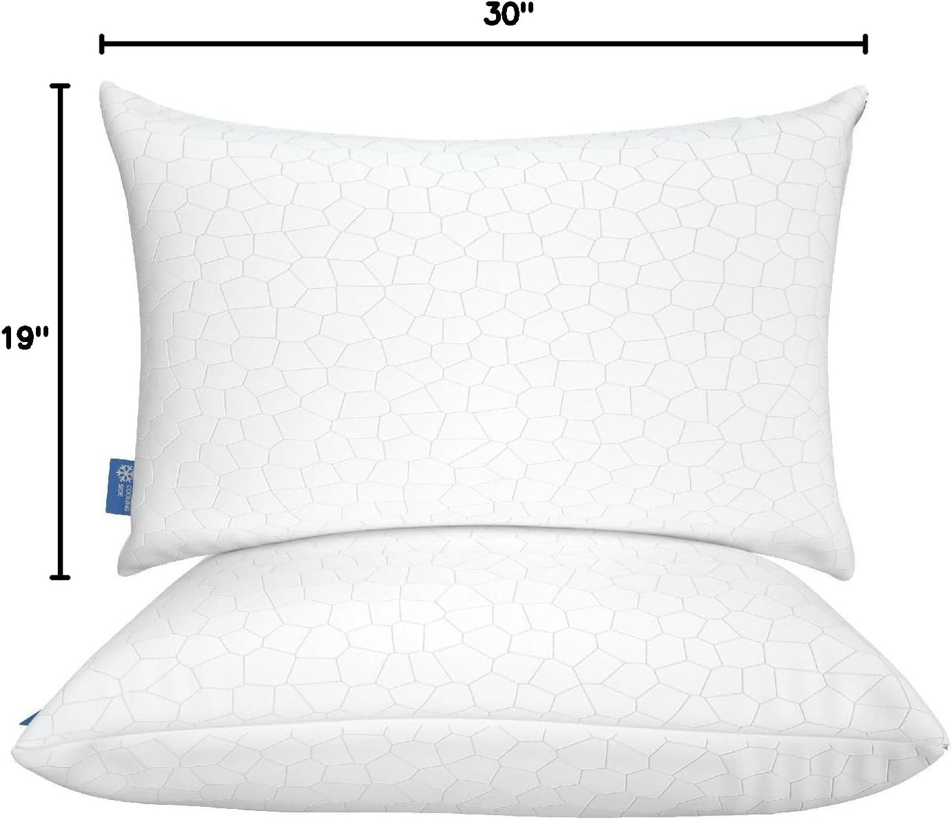 QUTOOL Cooling Pillow for Sleeping, CertiPUR-US Shredded Memory Foam Queen Pillows Set of 2, Cool Pillow for Hot Sleepers Adjustable Firm Pillow for Side, Back, Stomach Sleepers Soft Yet Support,White - Image 10