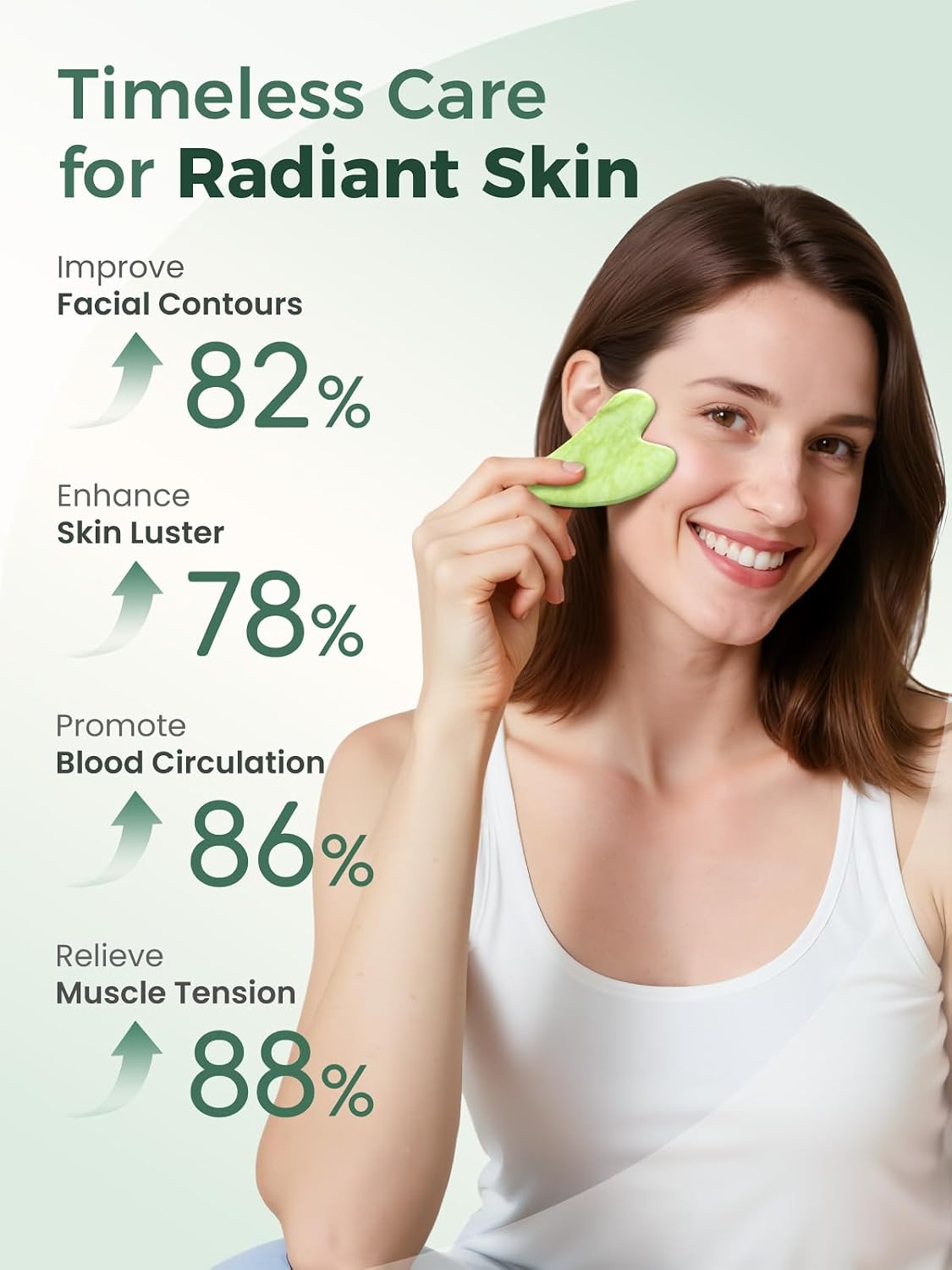 Gua Sha Facial Tools, Natural Jade Stone Guasha Tool for Face Acupuncture Therapy Trigger Point Treatment, Gua Sha Scraping Massage Tool - Image 2